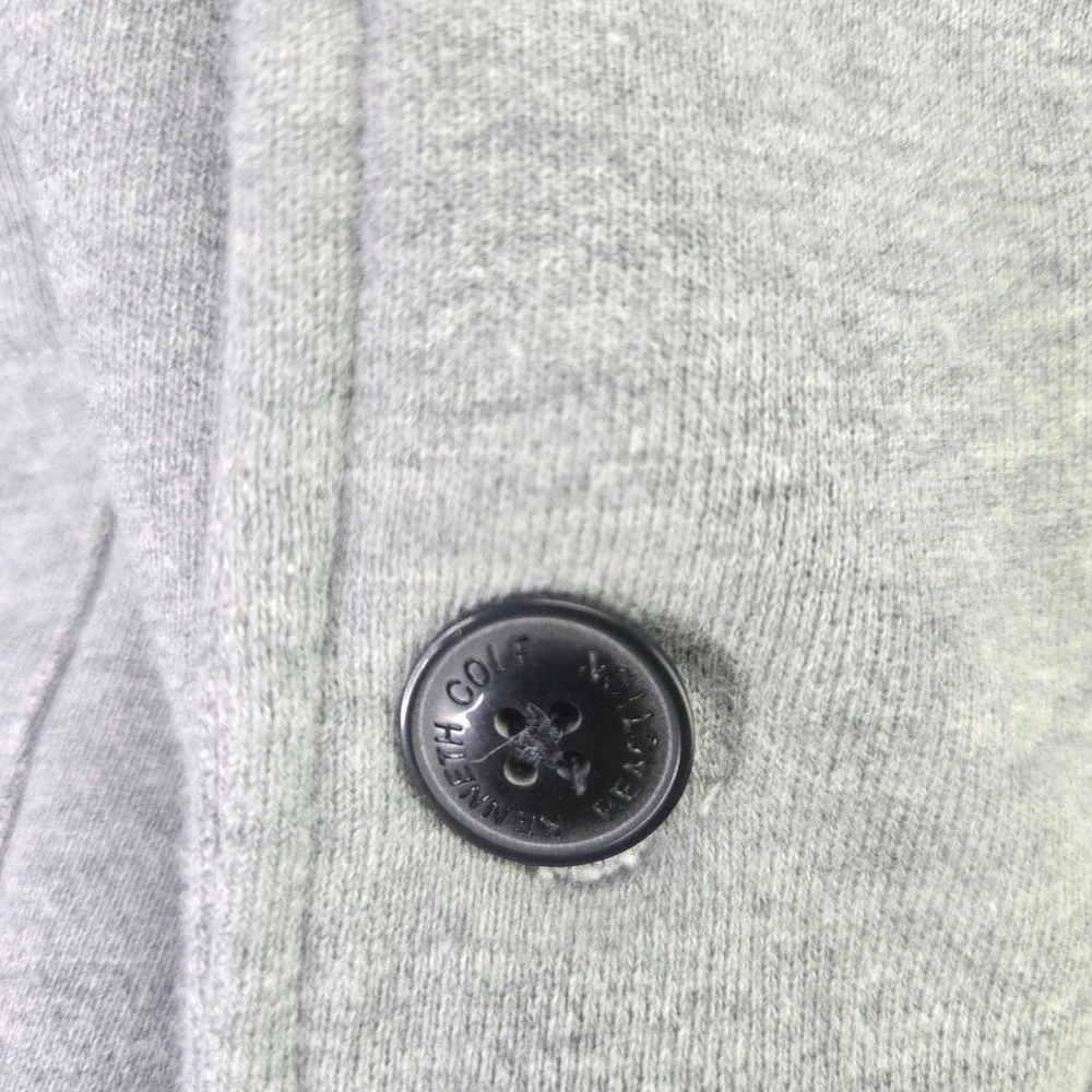 Kenneth Cole Reaction Blazer Jacket Large Gray Knit Cotton 2 Button Casual Mens